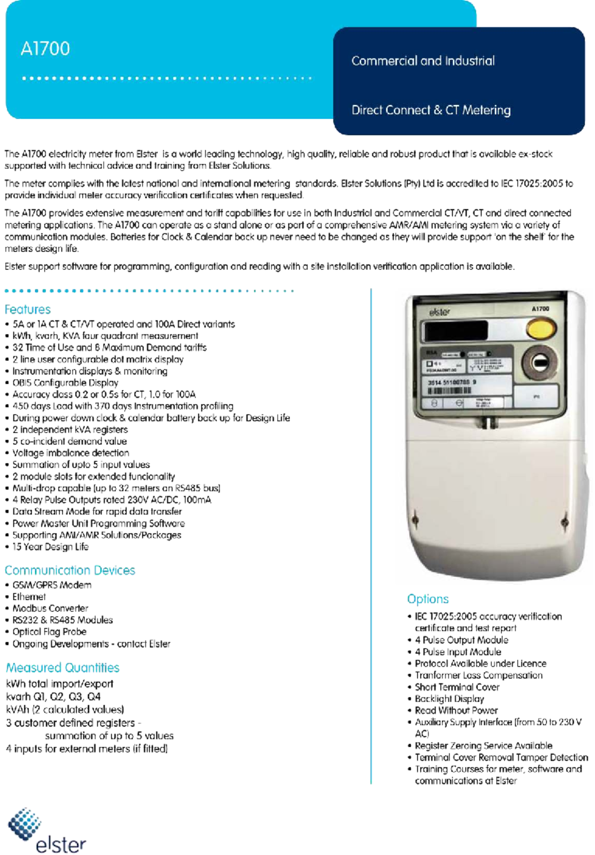 A1700 Metering System Overview and Applications - Study Notes - Studocu