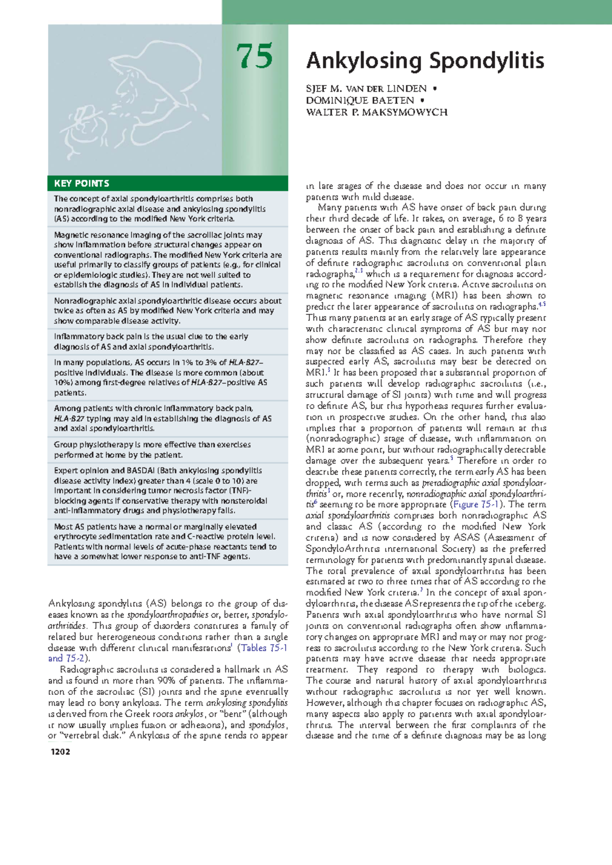CHAPTER 75: Ankylosing Spondylitis Overview and Key Insights - Studocu