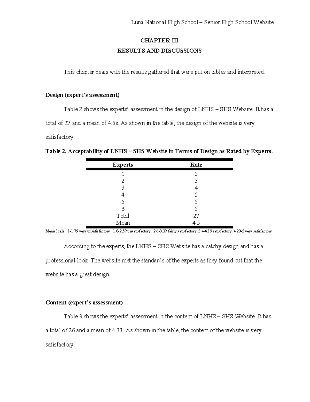 Chapter 3: Results & Discussions on LNHS SHS Website Design & Content ...