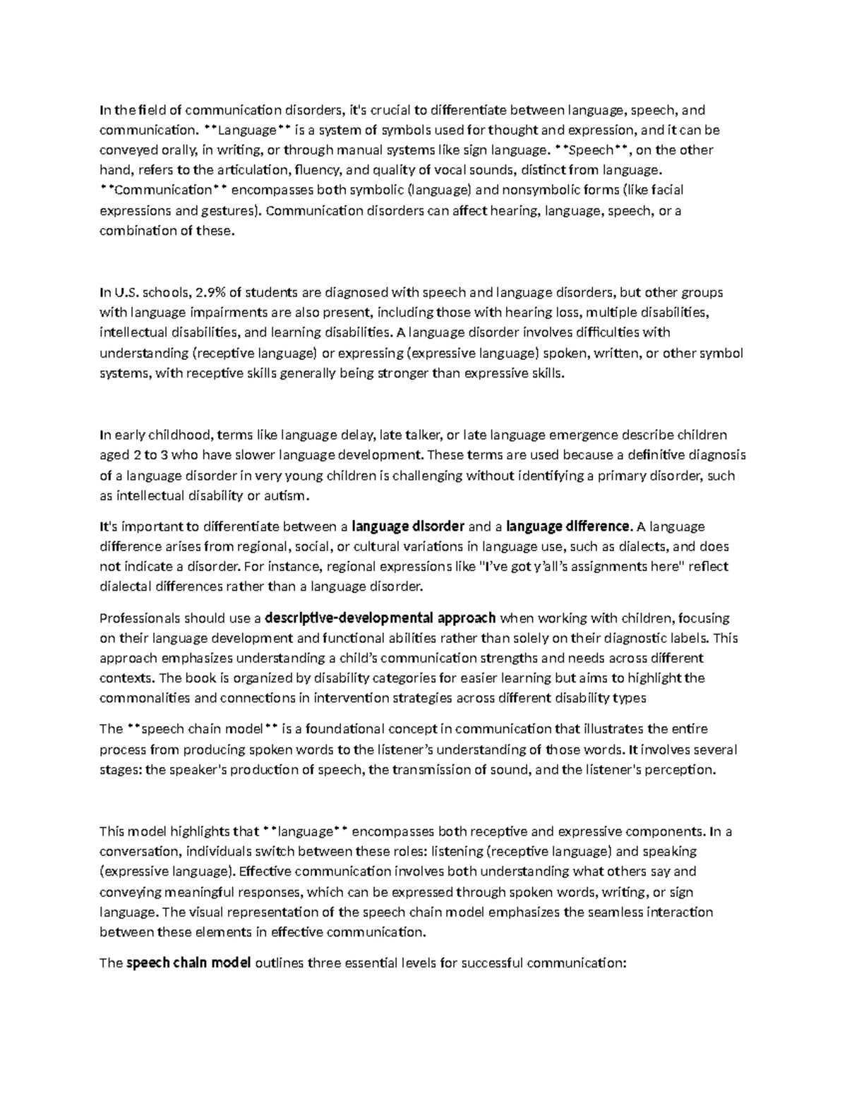 Language Disorders Test 1 Study Notes: Communication Domains & Skills ...