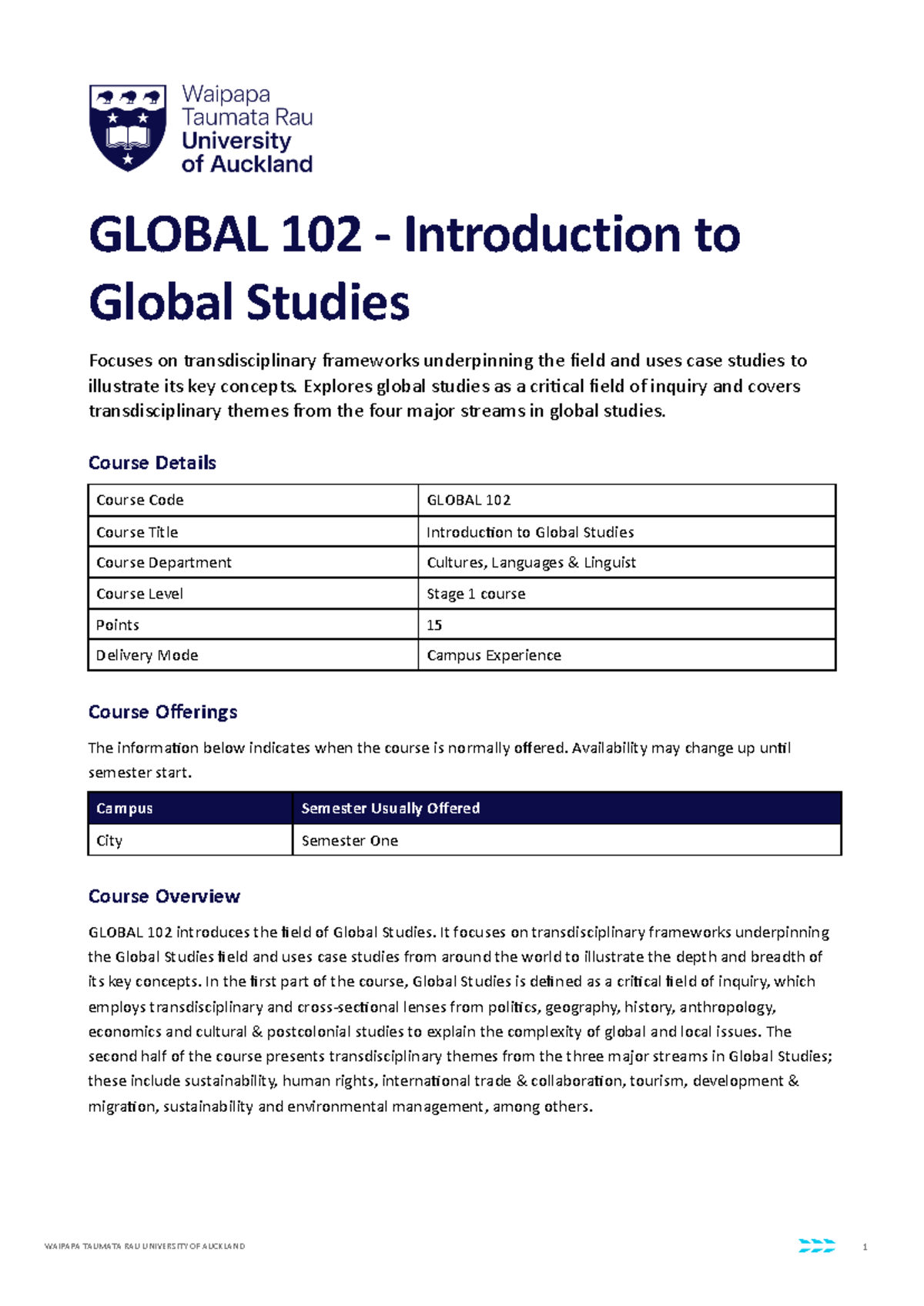 GLOBAL 102 Introduction to Global Studies: Key Concepts & Themes - Studocu