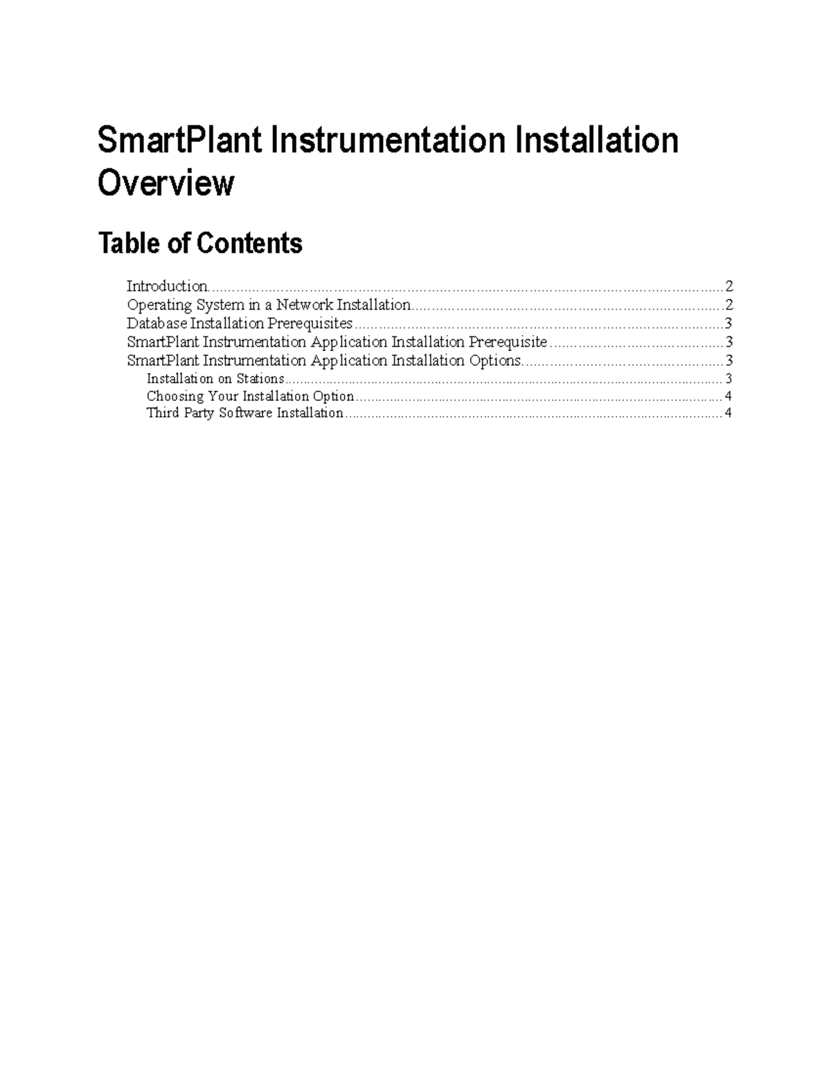 SmartPlant Instrumentation Installation Overview (Course Code: 01 ...