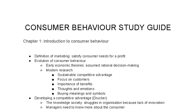 Marketing Midterm Study Guide: Consumer Behaviour Insights (ADM3321 ...