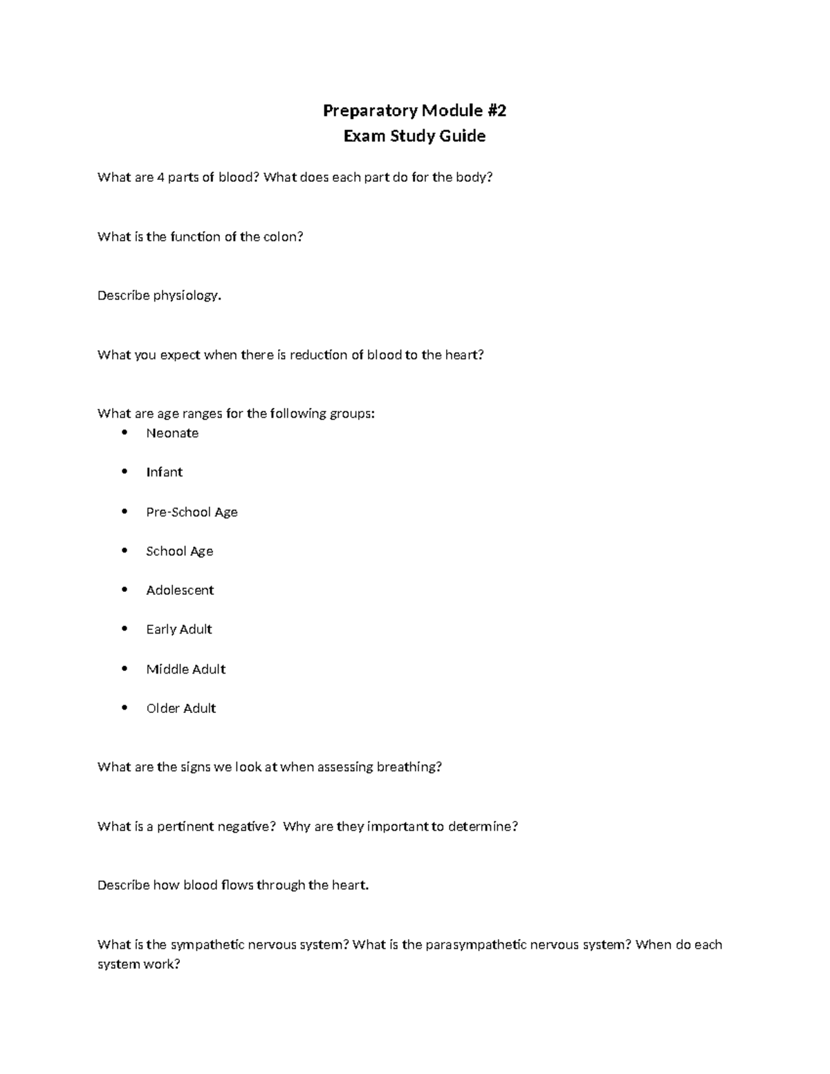 Exam Study Guide for Preparatory Module #2: Key Concepts & Qs - Studocu