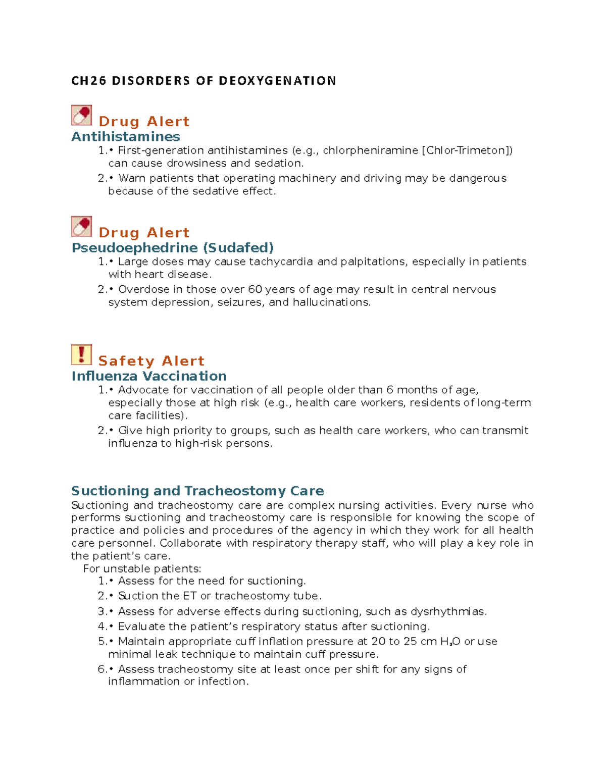 Exam 3 Alerts: Key Drug & Safety Information for Nursing Practices ...