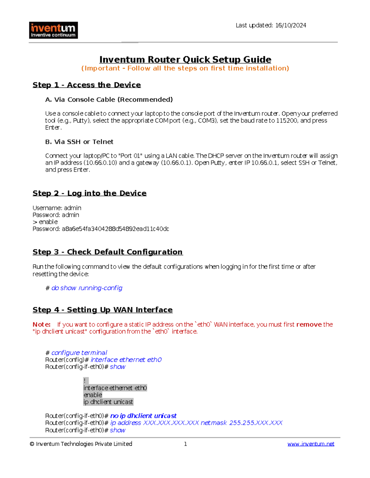 Inventum B3 Router Quick Setup Guide v1: Step-by-Step Instructions ...