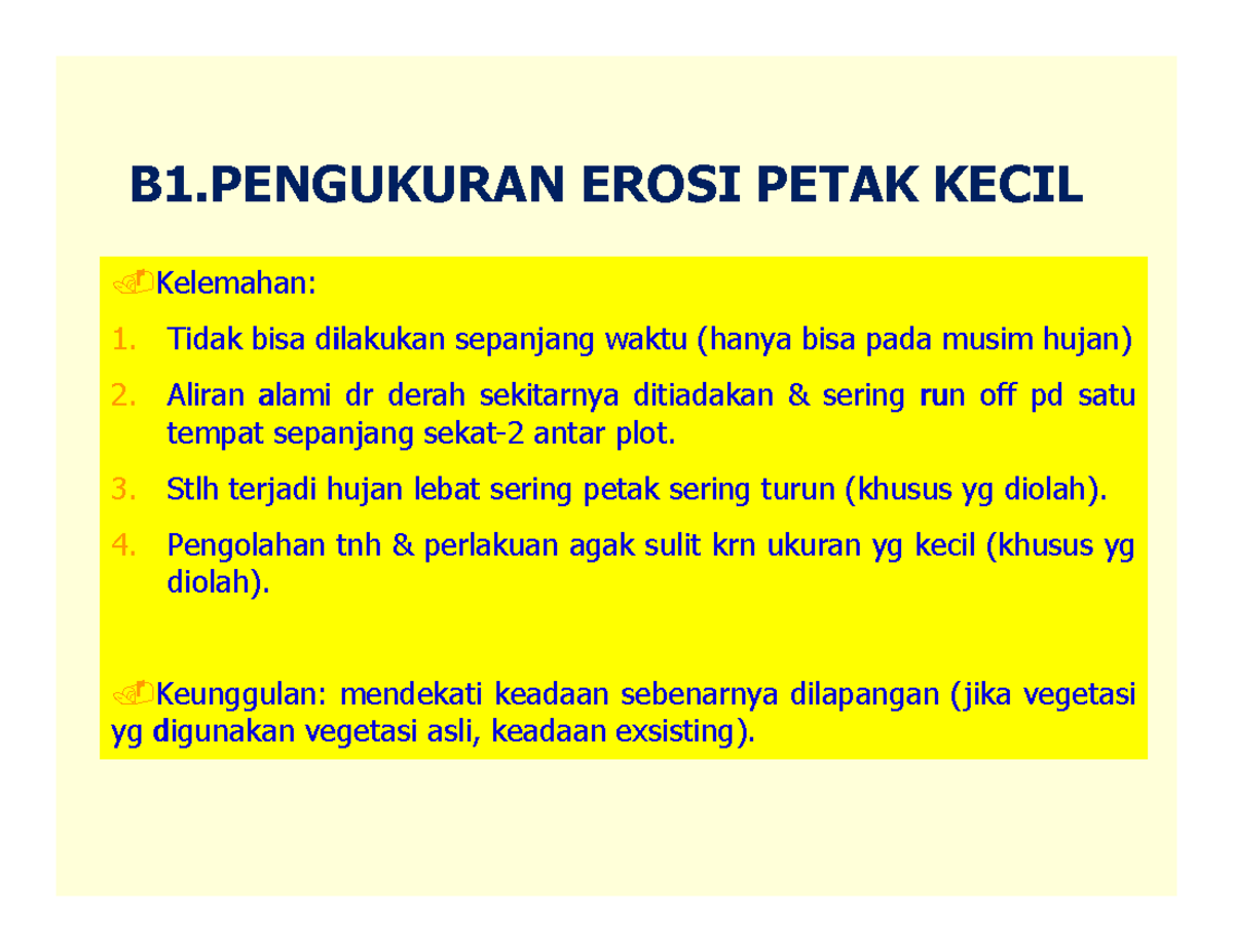 Pengukuran Erosi dengan Metode Petak Kecil: Studi Kasus dan Teknik ...