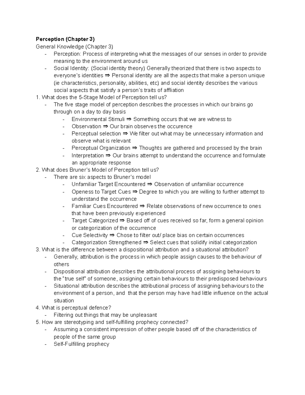 Ch. 3 Key Insights on Perception and Social Identity Concepts - Studocu