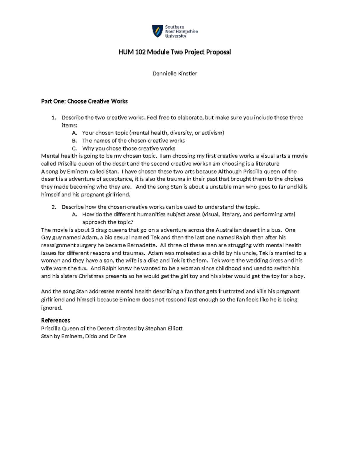 HUM 102 Module Two Project Proposal: Exploring Mental Health in Art ...