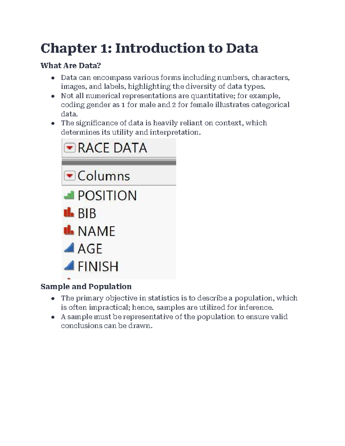 Chapter 1: Introduction to Data Analysis - Studocu