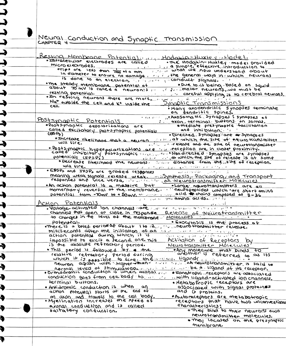 Textbook Chapter 4 Neural Conduction and Synaptic Transmission ...