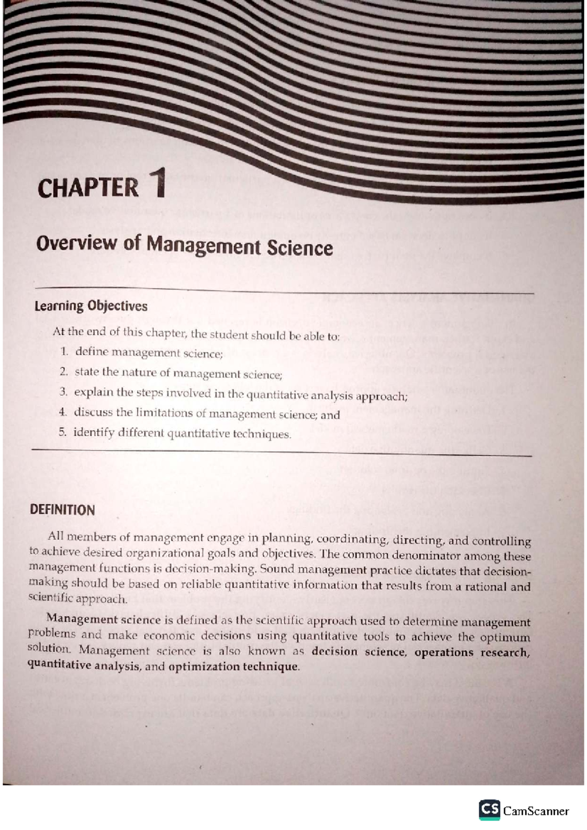 MS- Chapter-12 - Chapter 1 and 2 of Management Science - CHAPTER 1 ...