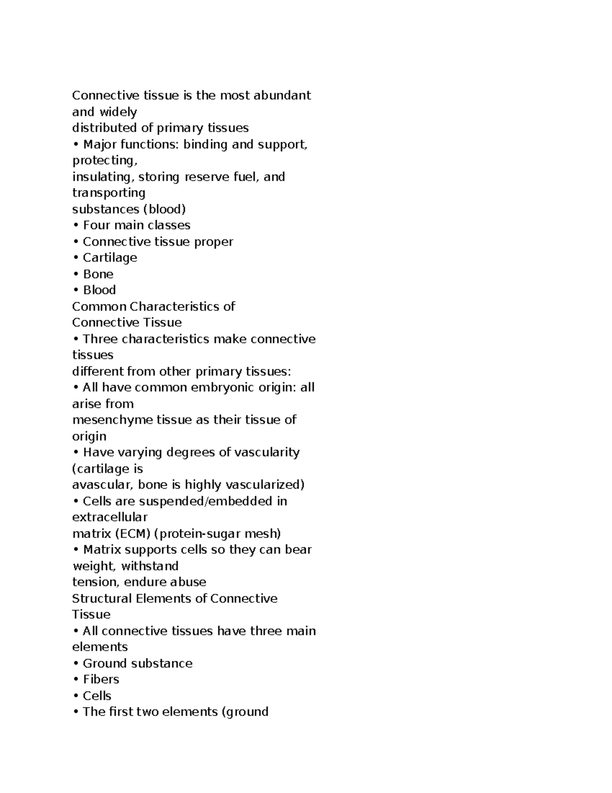 Types and Functions of Connective Tissues in Human Anatomy (BIO 101 ...