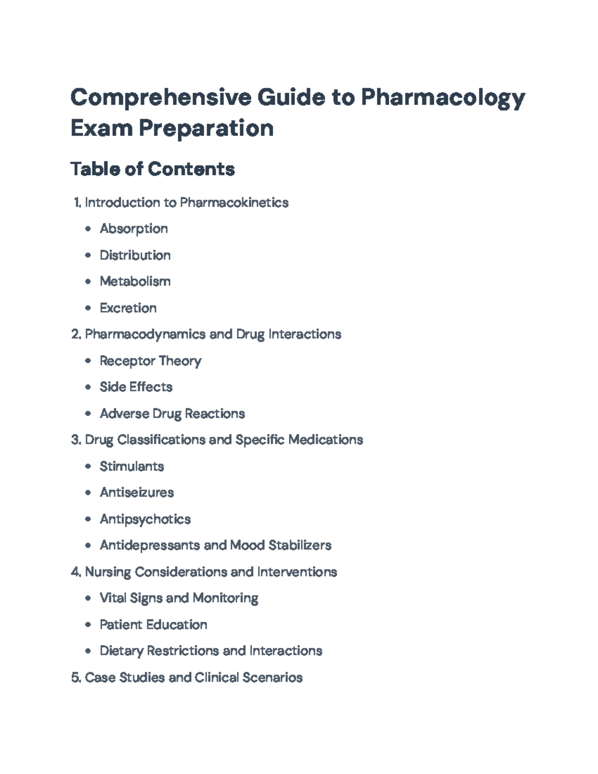 PHAR 101 Comprehensive Pharmacology Exam Prep Guide - Studocu