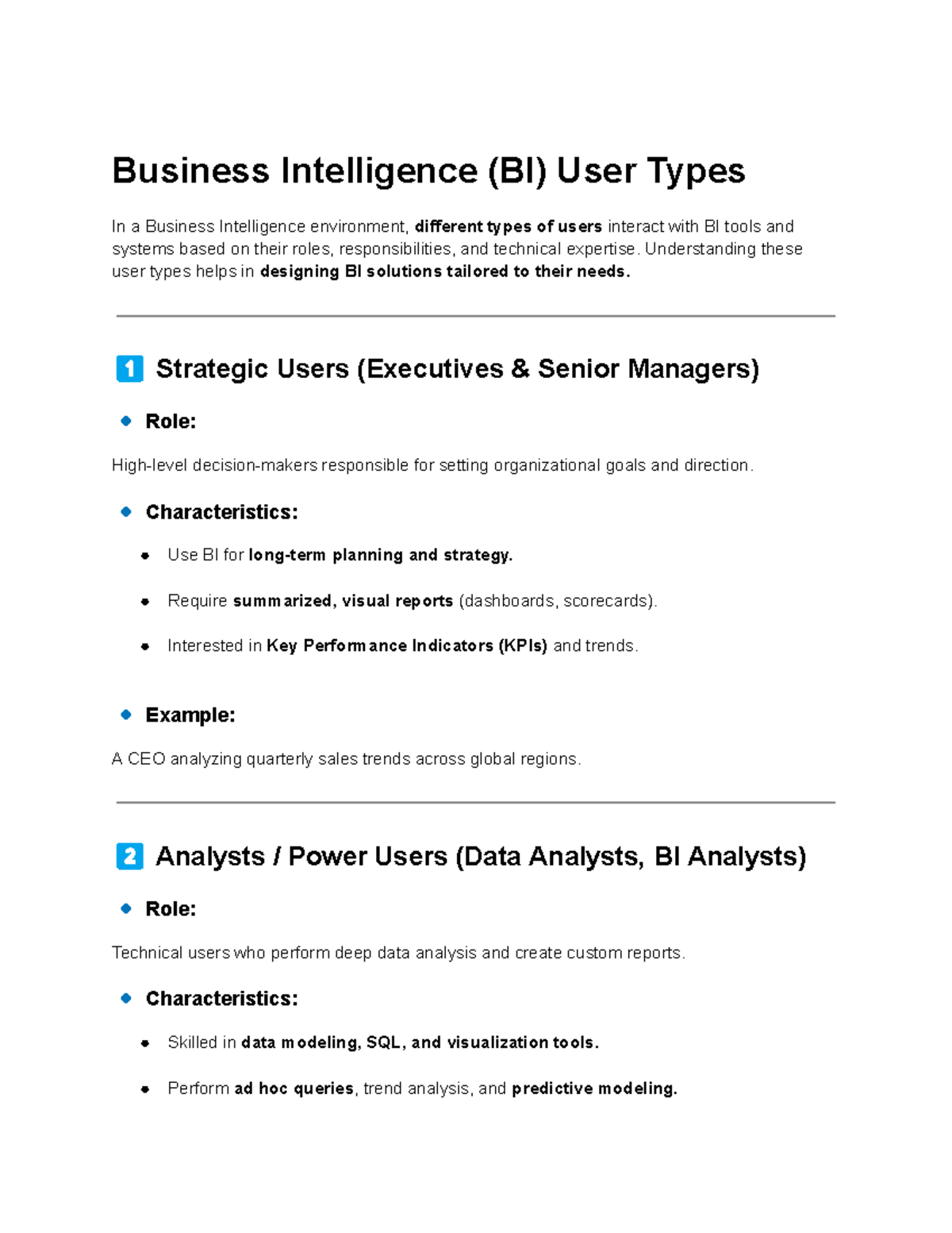 Unit-2 Business Intelligence - Google Docs - Business Intelligence (BI ...