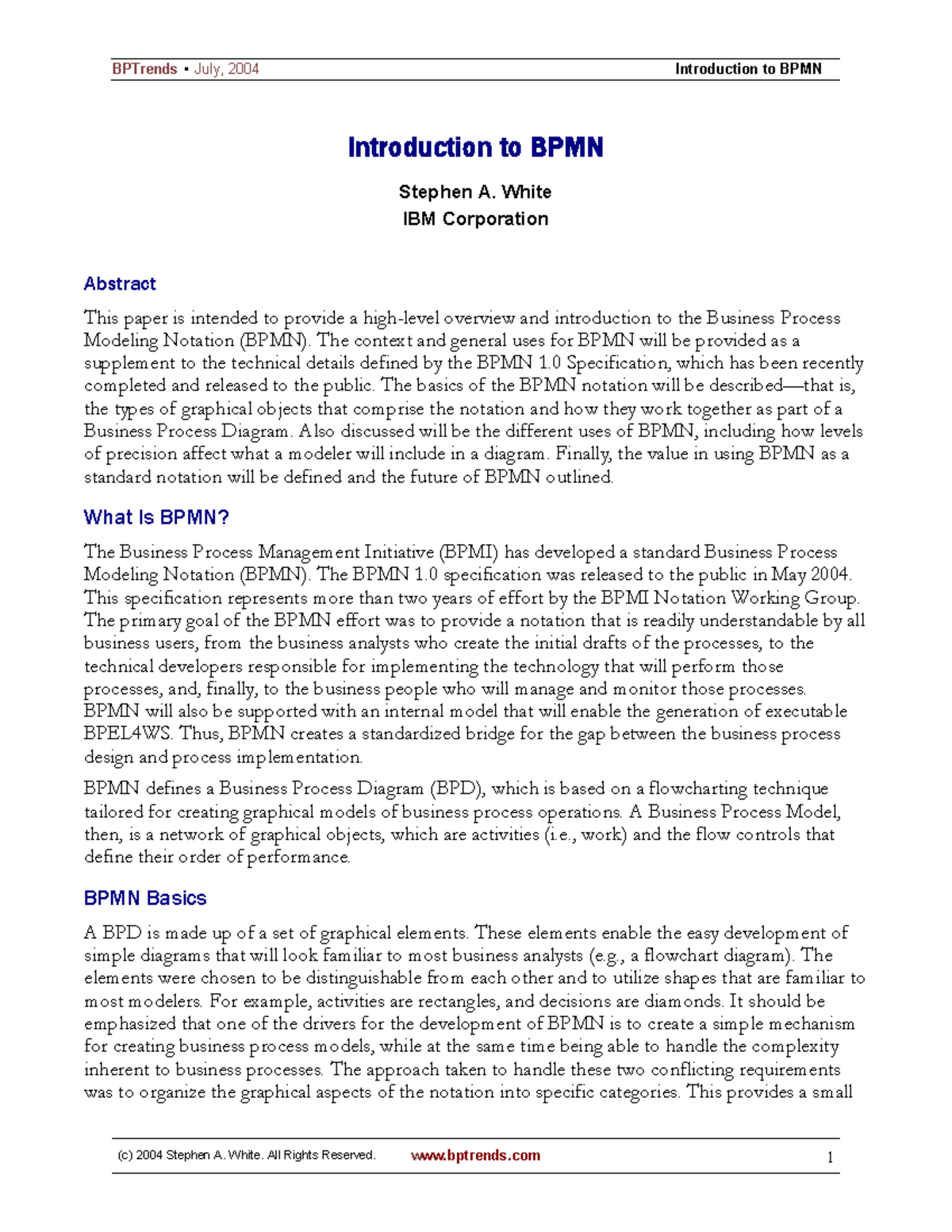 BPMN Overview and Basics: A Guide to Business Process Modeling - Studocu