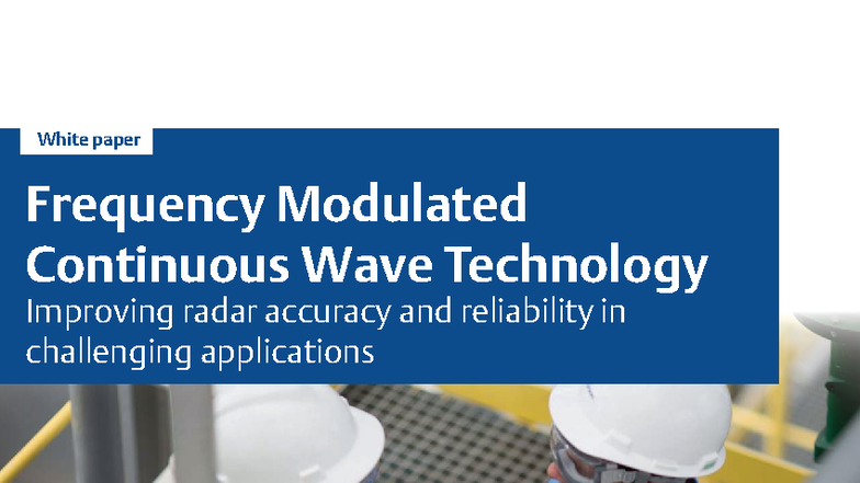 FMCW Technology White Paper: Enhancing Radar Accuracy & Reliability ...