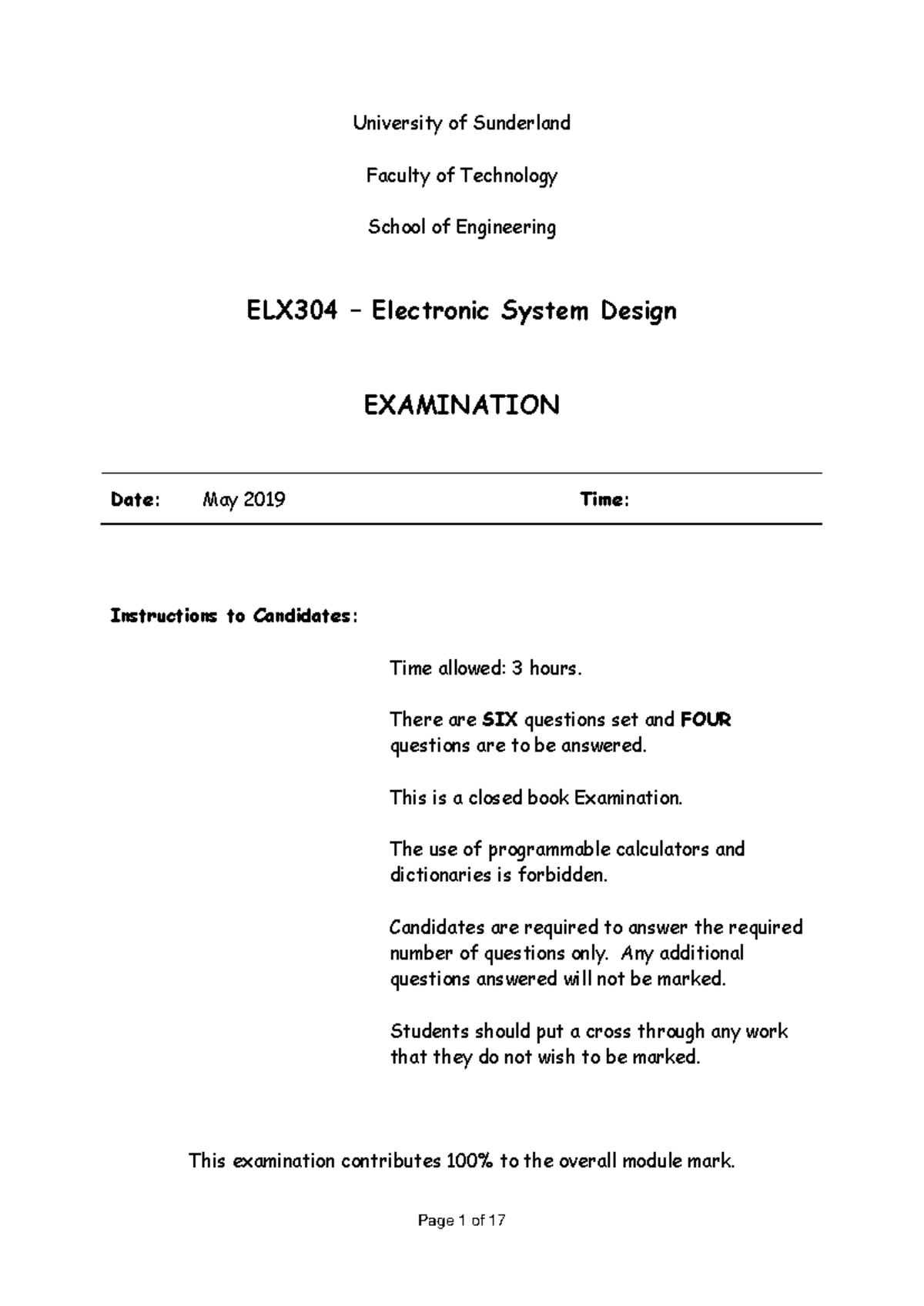 ELX304 May 2019 Exam Paper with Answers and Solutions - Studocu
