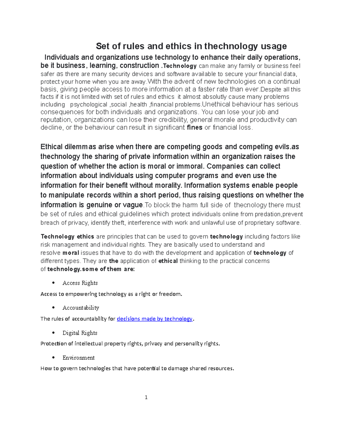 **Ethical Guidelines for Technology Usage: Rules and Responsibilities ...