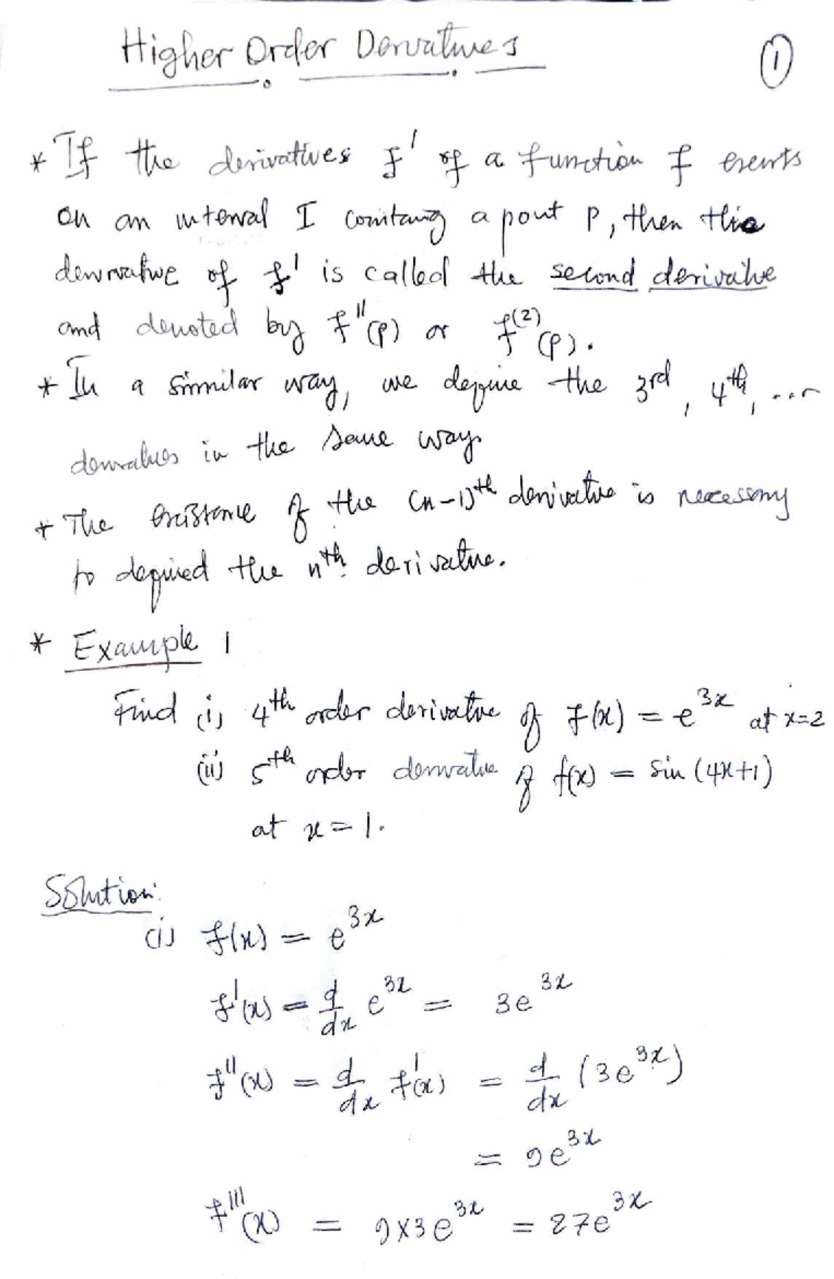 Lec. Week 8: Higher Order Derivatives & Curve Sketching - Studocu