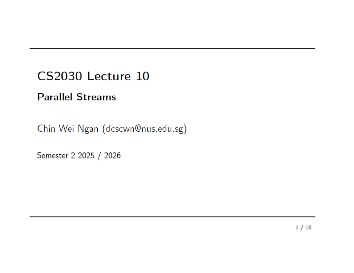 Lecture 10: Stream Processing and Reduction Techniques - Studocu