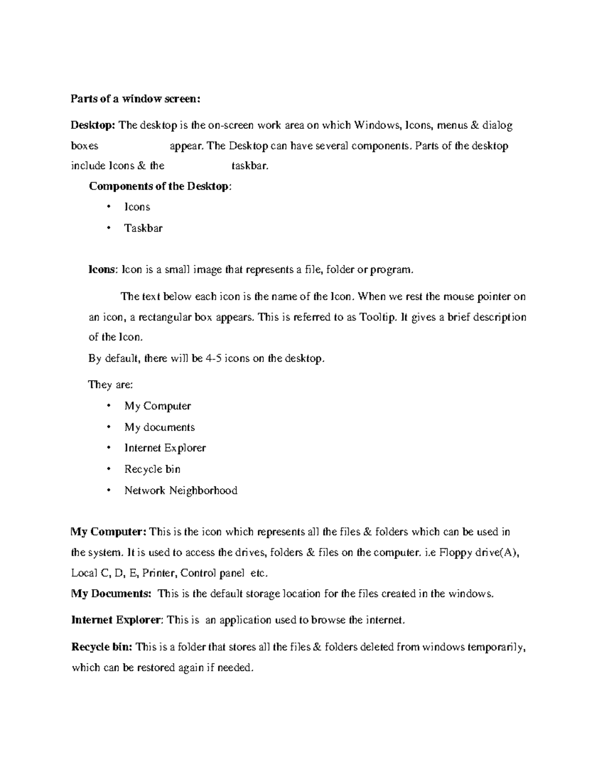 Topic 3a: Word Processing Overview and Desktop Components - Studocu