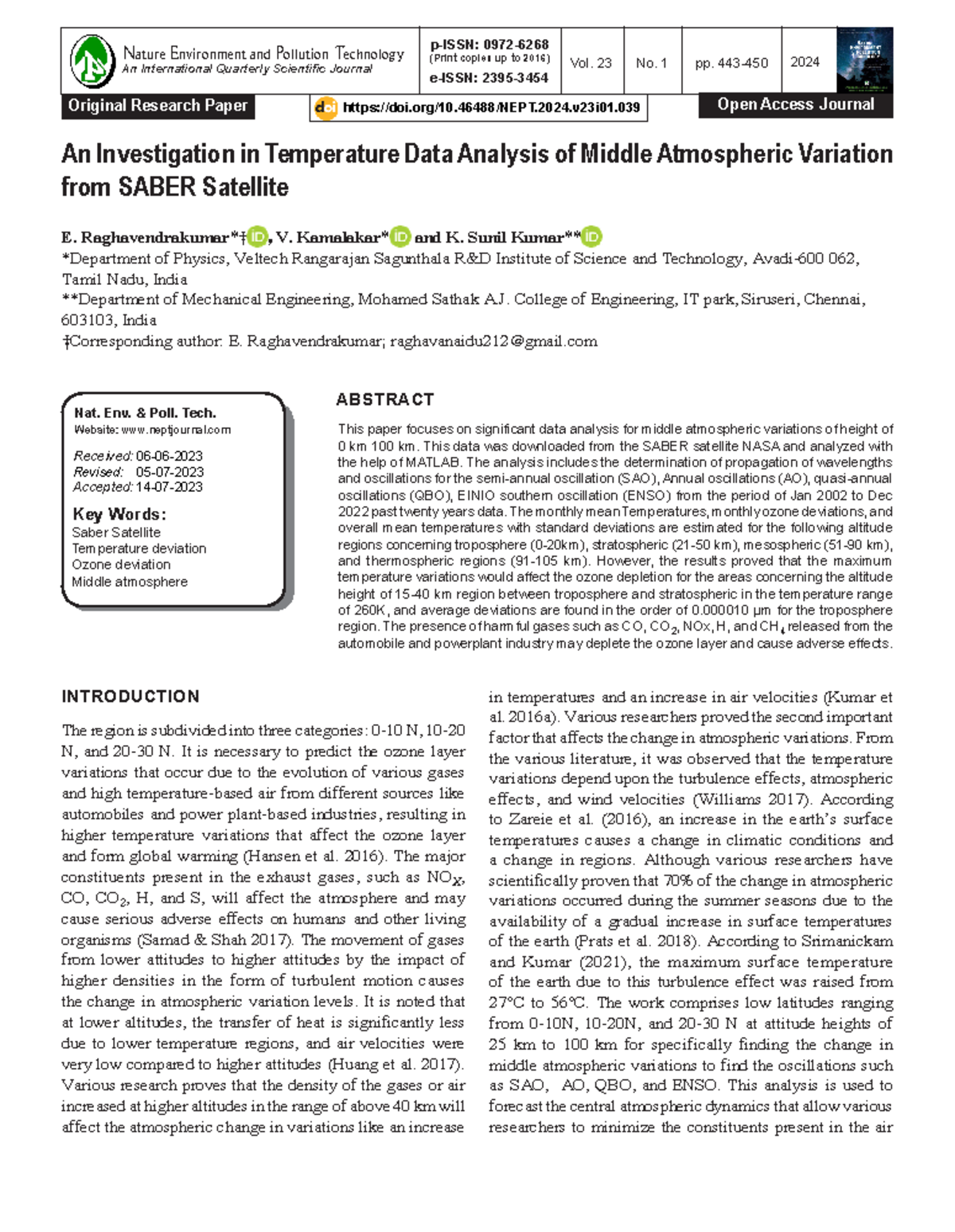 Temperature Data Analysis of Middle Atmospheric Variation (39)B-4064 ...