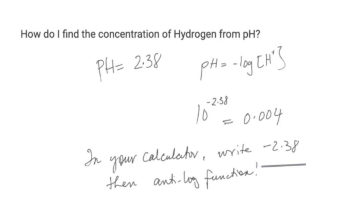 Final Exam Study Guide for Course CODE 101: pH and Concentration ...