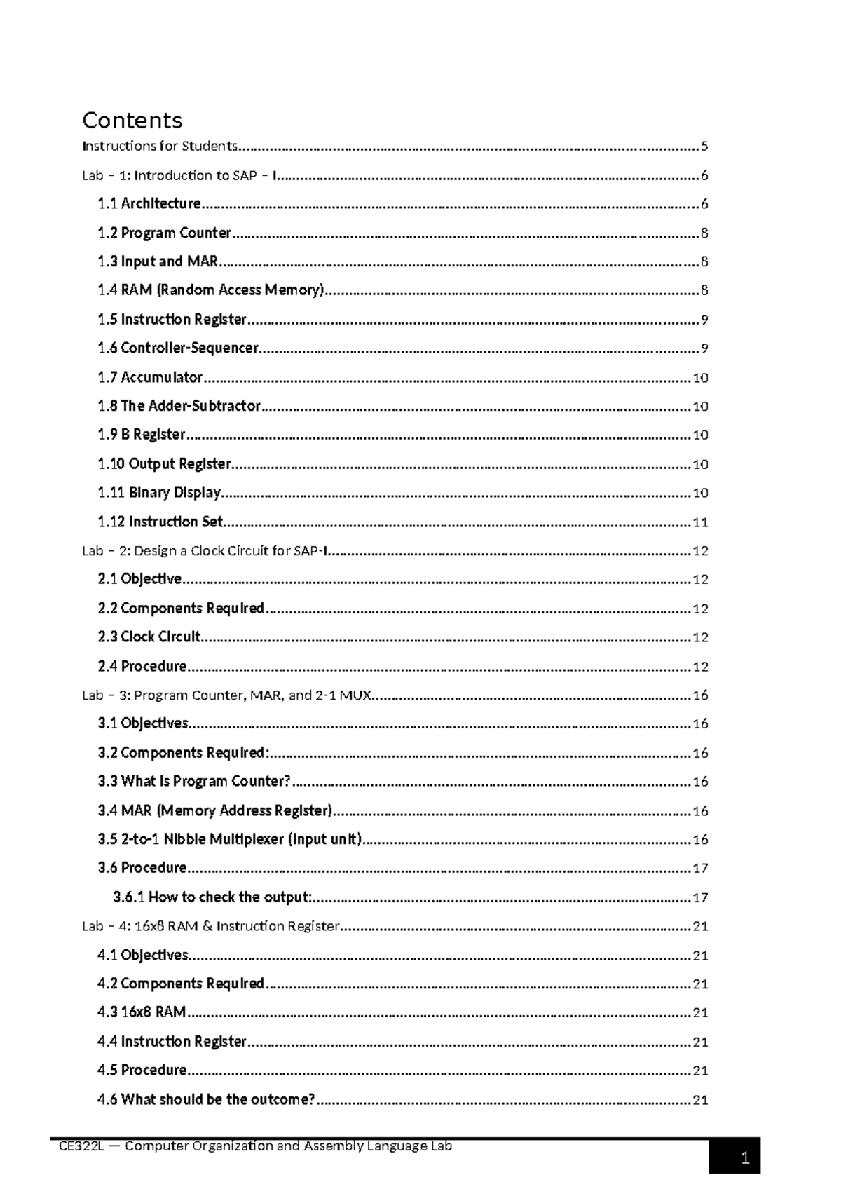 CE322L Lab Manual: Computer Organization & Assembly Language - Studocu