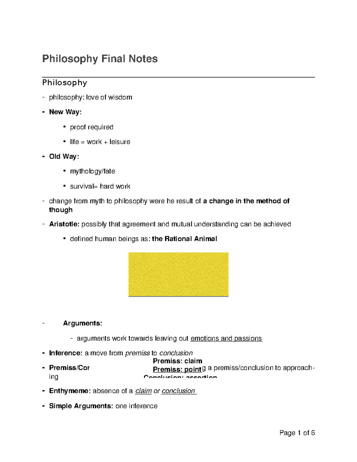 Summary - lecture 1-10 - Final Exam notes - Philosophy Final Notes ...