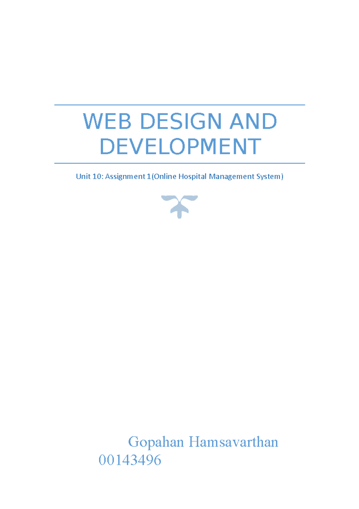 Web Design and Development Assignment 1 - WEB DESIGN AND DEVELOPMENT ...