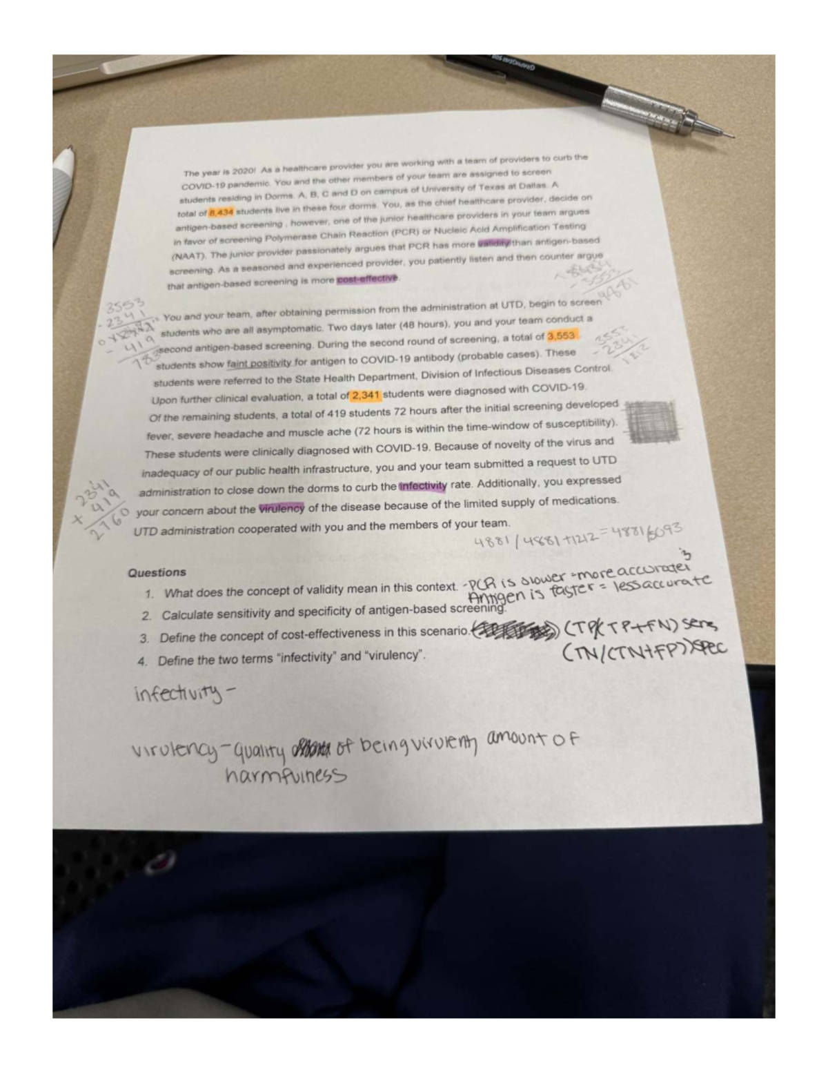 Final Exam Study Guide for Course Code: XYZ 101 - Pandemic Screening ...