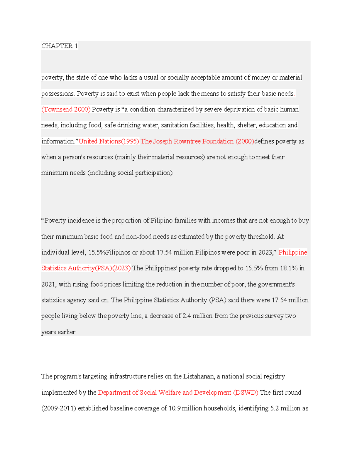 CHAPTER 1: Understanding Poverty and Its Impact in the Philippines ...