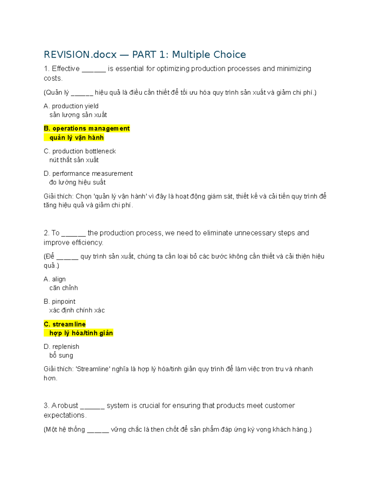 REVISION 2.docx: Final Exam Answers for Finance Concepts - Studocu