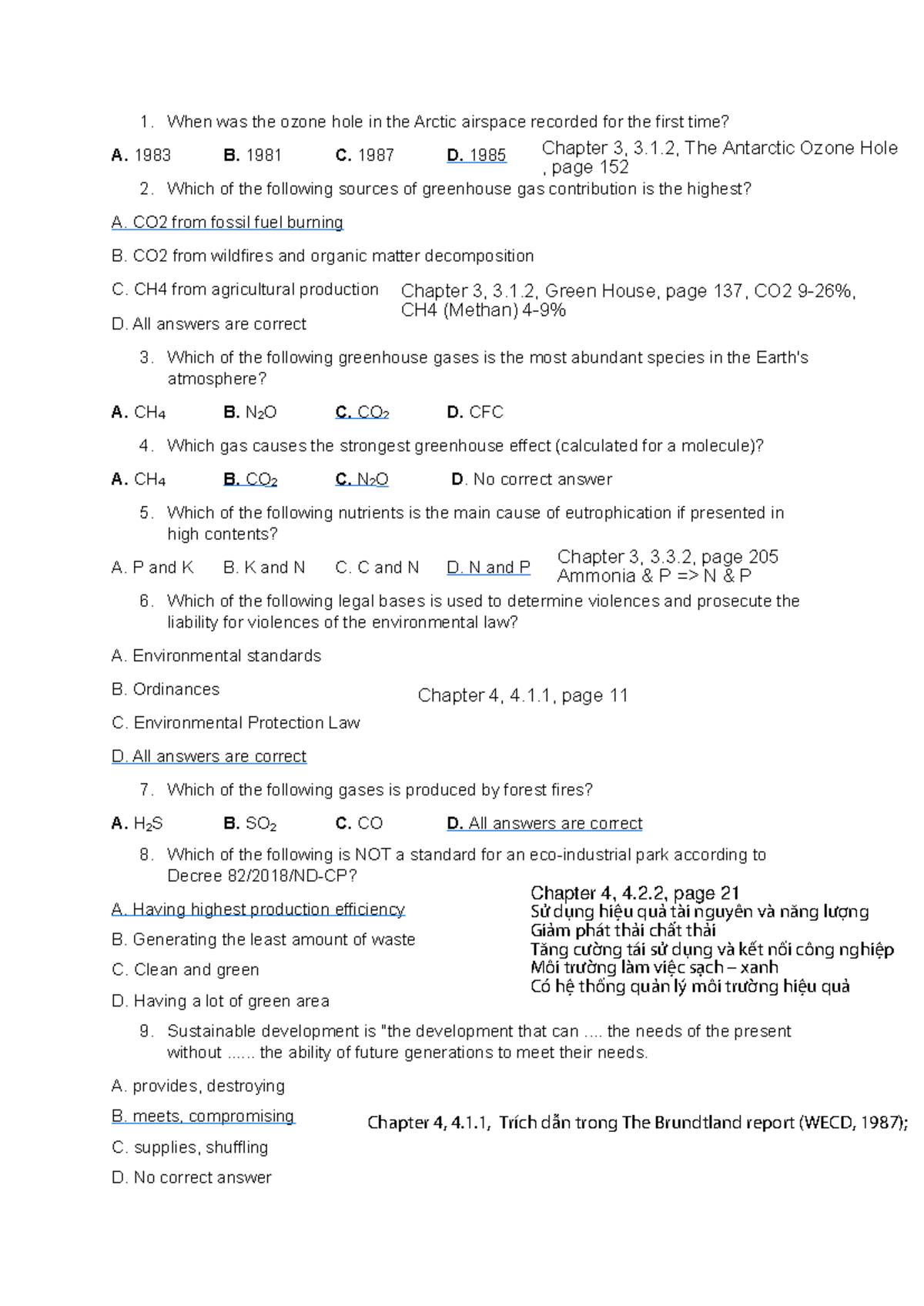 Review-1 Final Exam: Environmental Science Concepts and Questions - Studocu
