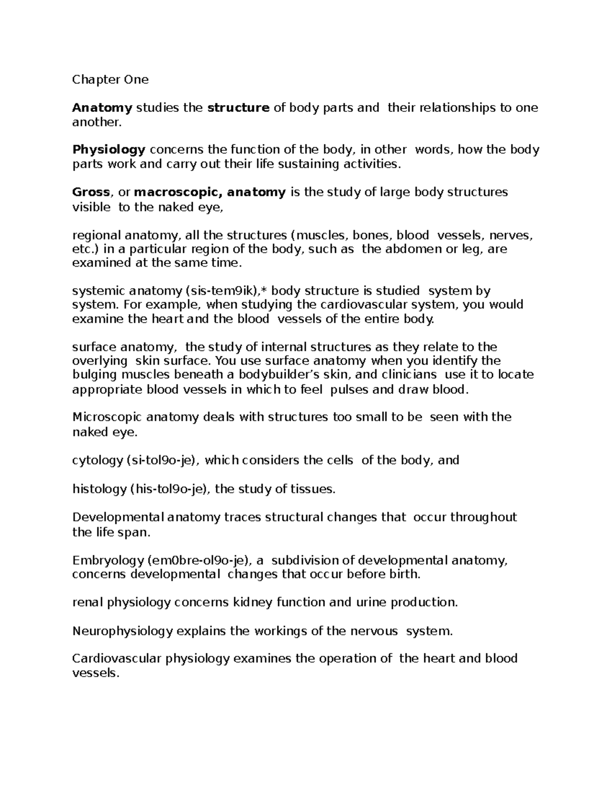 A&P 101 - Lecture Notes on Chapters 1 to 6: Anatomy & Physiology ...