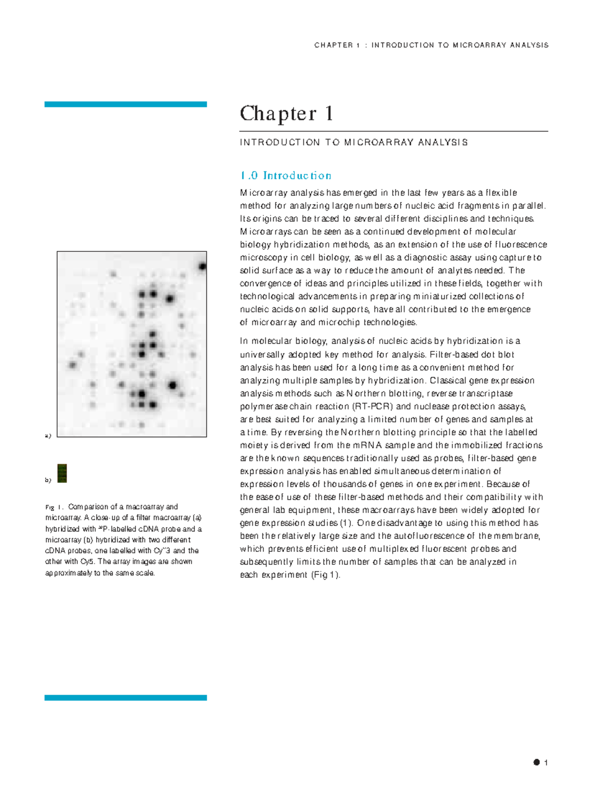 Chapter 1: Introduction to Microarray Analysis (Course Code: M A) - Studocu