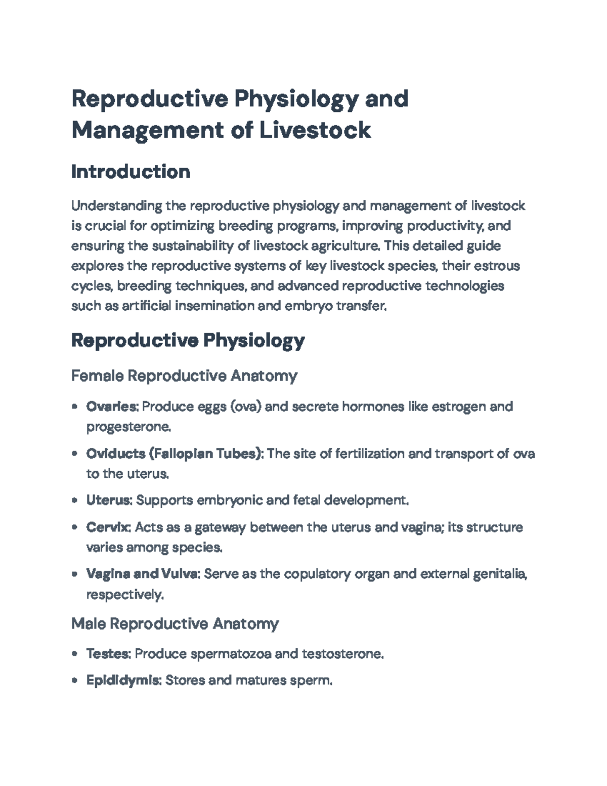 Livestock Reproductive Physiology & Management: Techniques & Practices ...