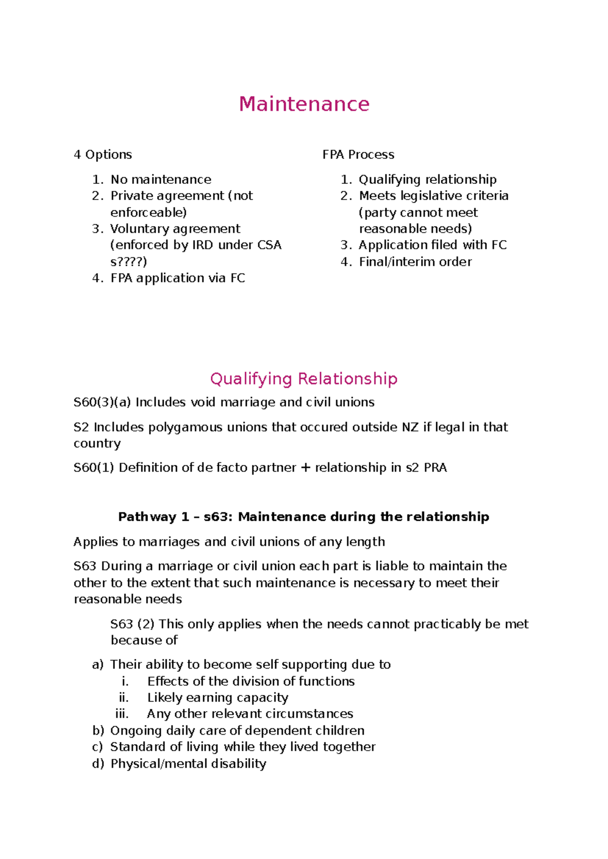 Maintenance Study - Final Exam Notes (FPA) - Studocu