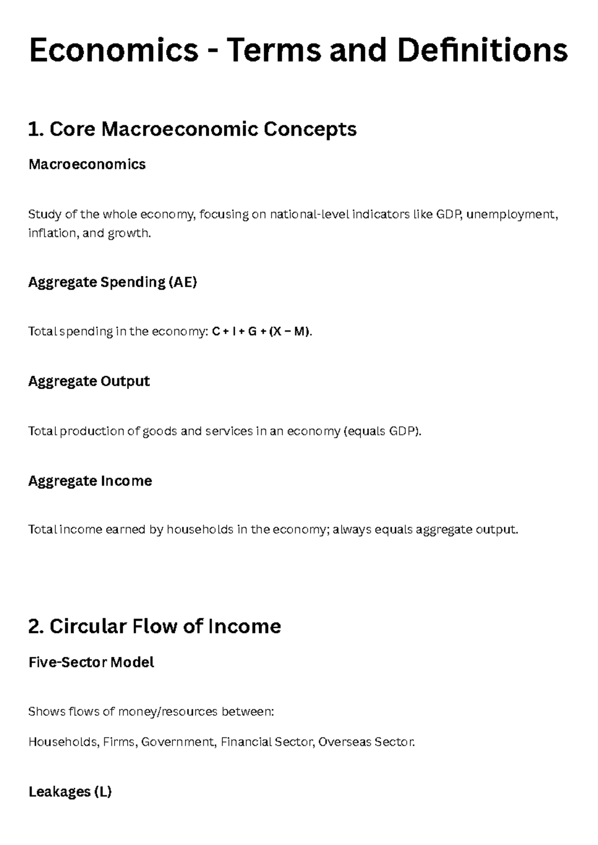 Economics - Econ 101: Key Terms & Concepts Overview - Studocu