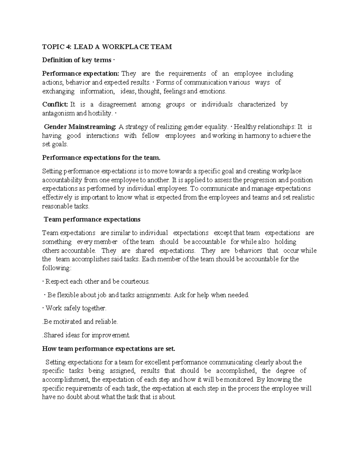Topics 4 & 5: Employability Skills Notes (Leadership & Work ...