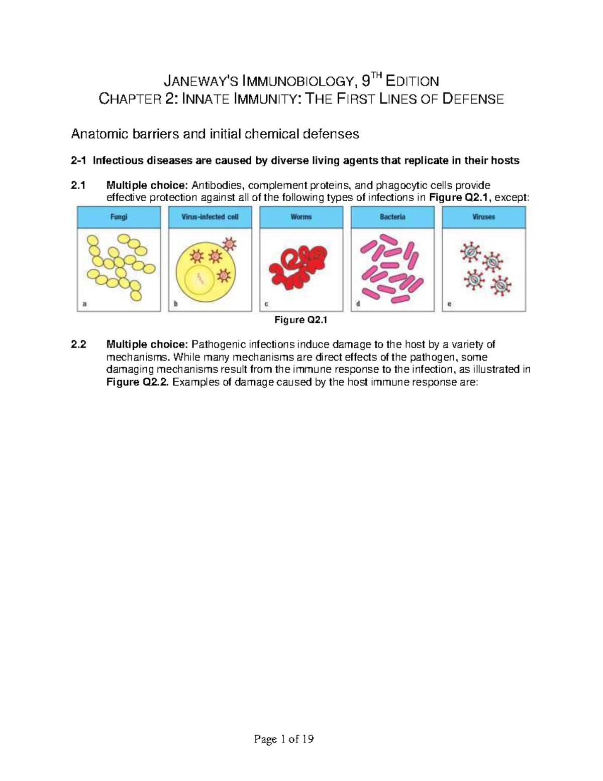 Chapter 2: Innate Immunity and First Lines of Defense (Immunobiology ...