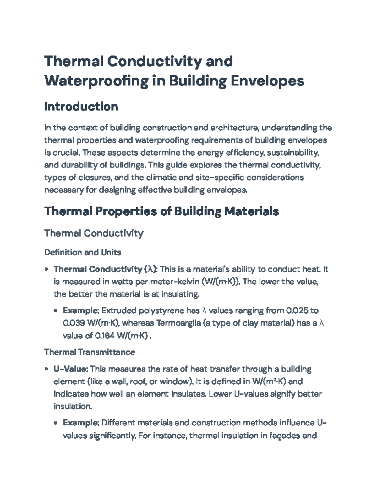Thermal Conductivity and Waterproofing in Building Envelopes Guide ...