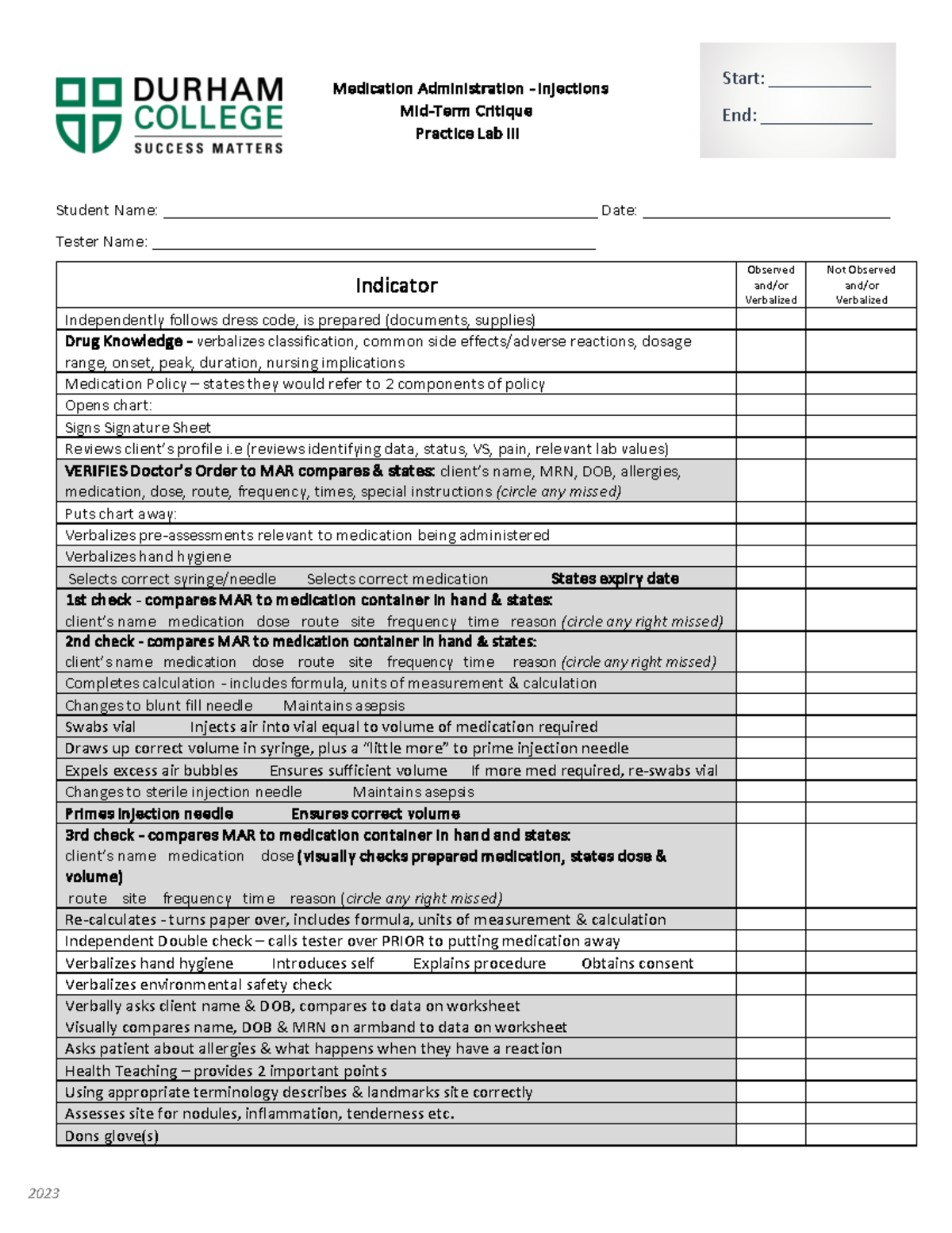 Week 7 Mid-Term Critique: Medication Administration - Injections - Studocu