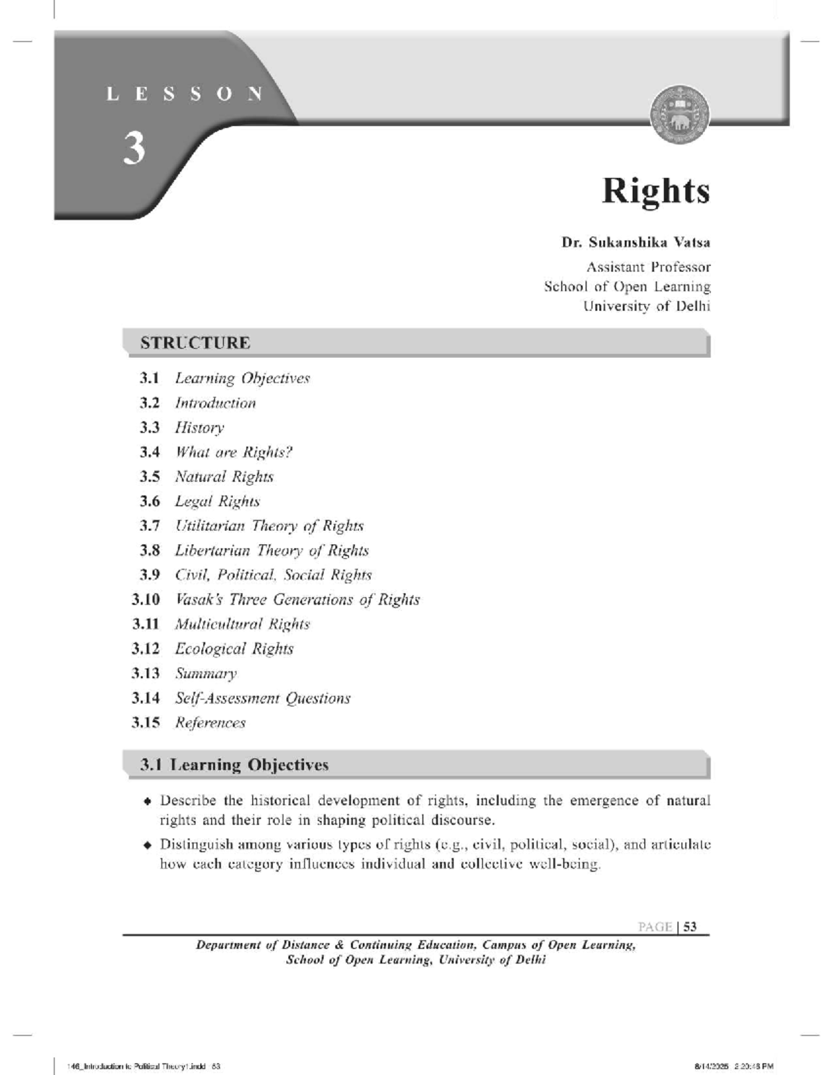 Unit 2: Rights - Lecture Notes on Political Theory - Studocu