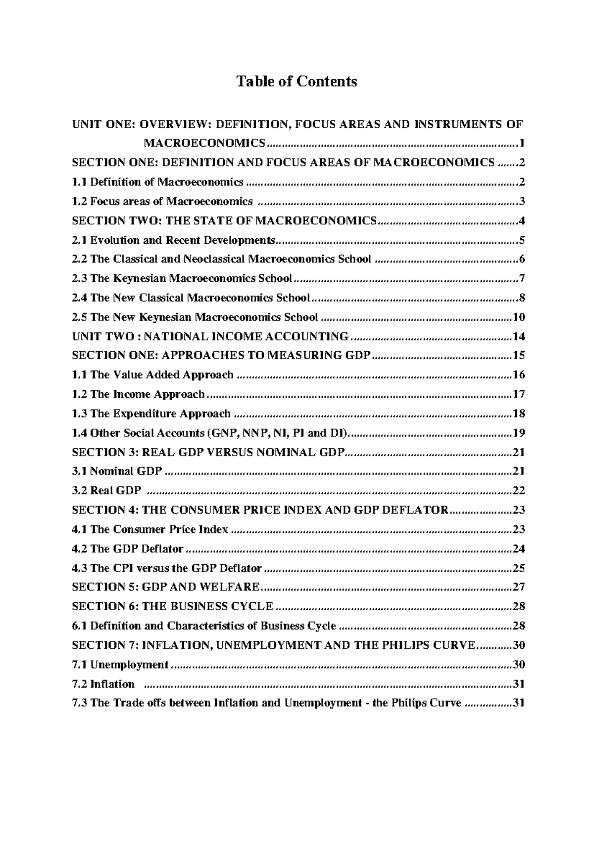 Macroeconomics Overview: Key Concepts and Theories (Module 12) - Table ...