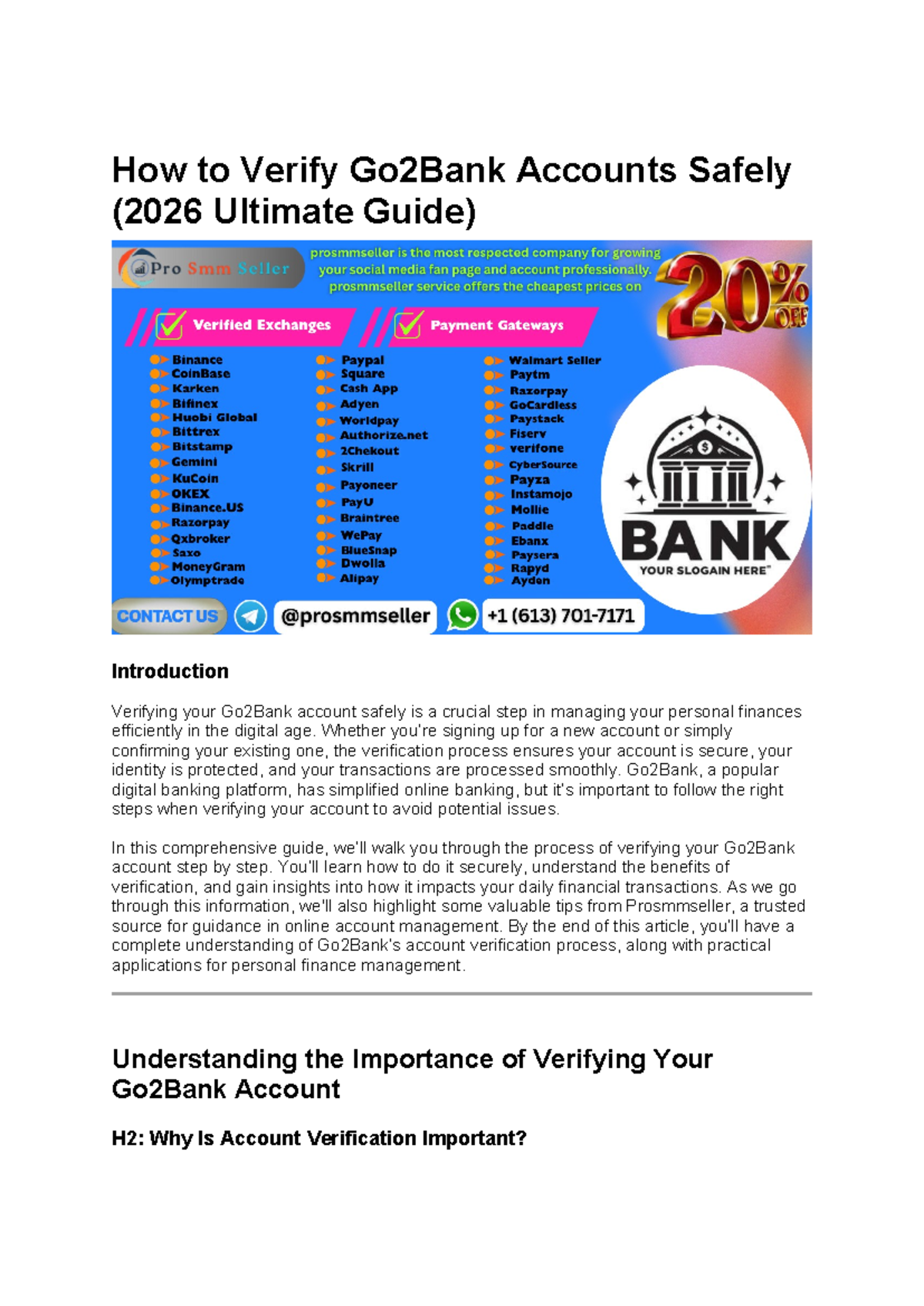 How to Safely Verify Your Go2Bank Account: 2026 Guide - Studocu