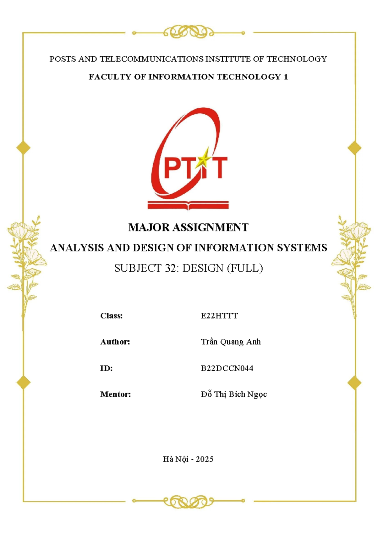 B22DCCN044 - Major Assignment: Analysis & Design of Library Management ...