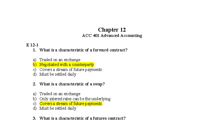 ACC 401 - Chapter 12 Advanced Accounting Exercises and Problems - Studocu