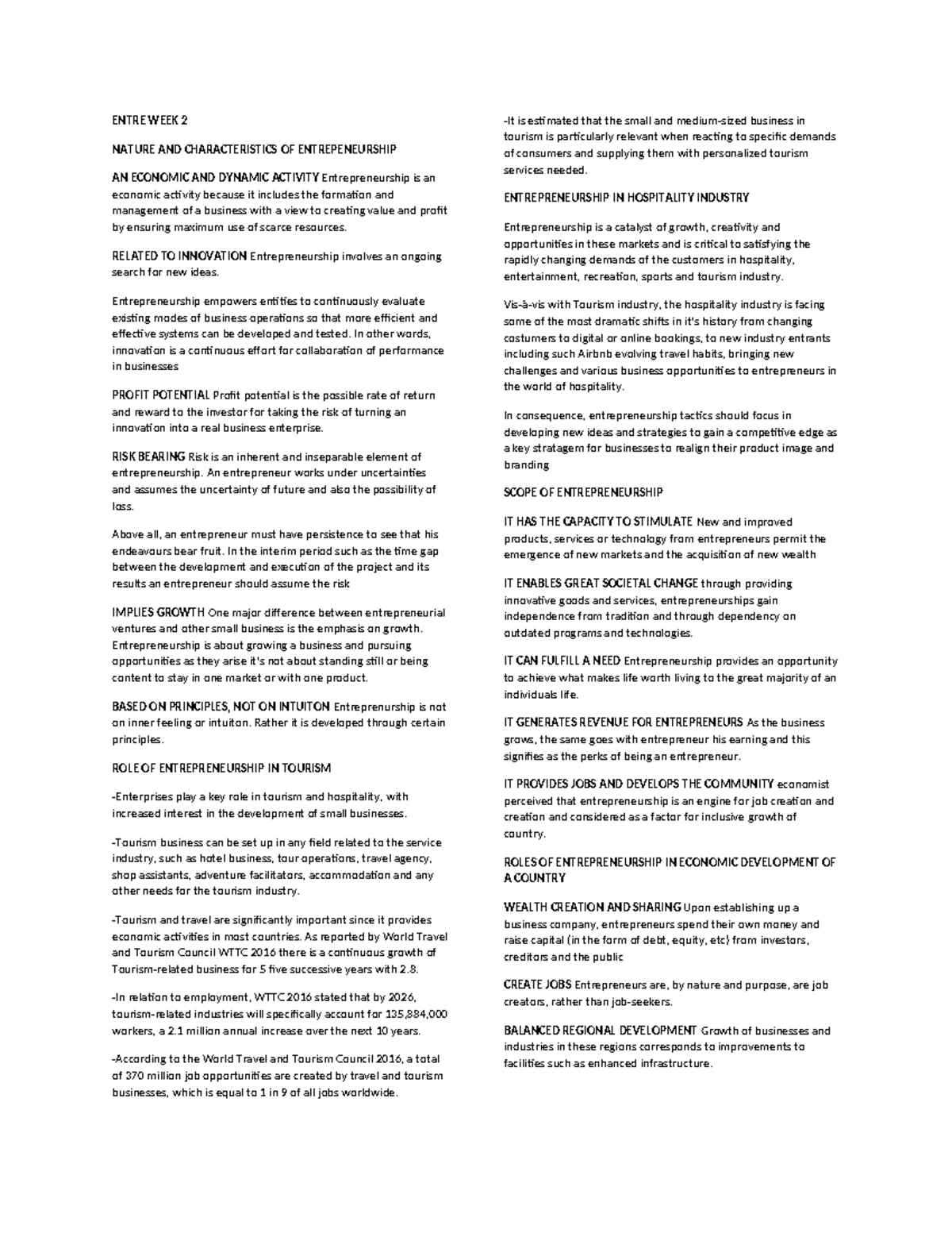 Entre WEEK 2 - ENTRE WEEK 2 NATURE AND CHARACTERISTICS OF ...